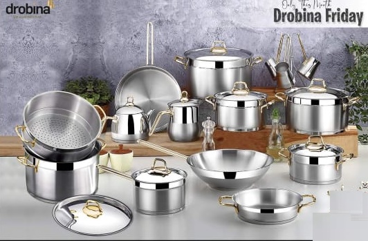 Turkish stainless steel cookware set 21 pieces